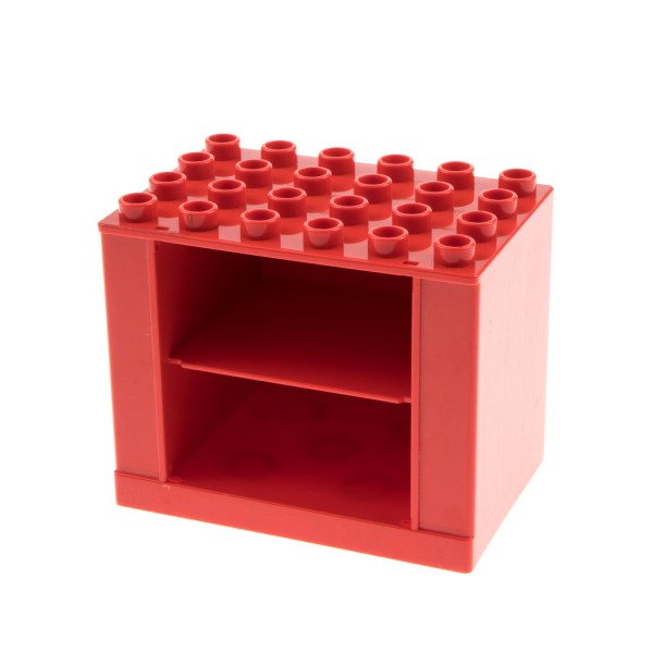 1x Lego Duplo Möbel Schrank B-Ware abgenutzt rot 6x4x4 Regal 10502 31371