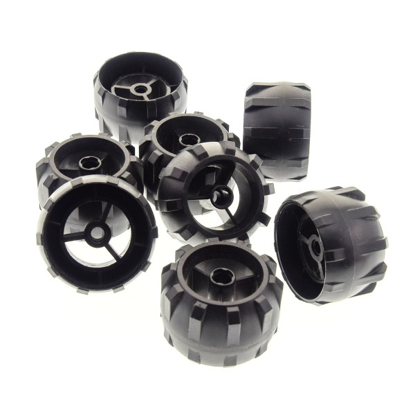 8x Lego Hart Plastik Rad schwarz 40x30 Räder Rock Raiders 4121697 30324