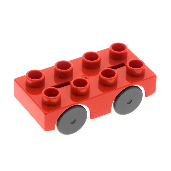 1x Lego Duplo Auto 2x4 rot Post Wagen Rennbahn Fahrzeug Set 9077 4964 31202c01