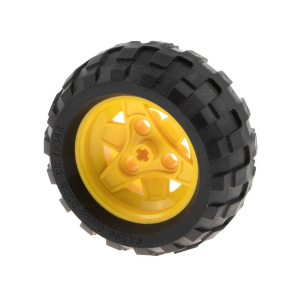 1x Lego Technic Rad schwarz 68.7x34R Felge 43.2x26 gelb 61480 41896c03