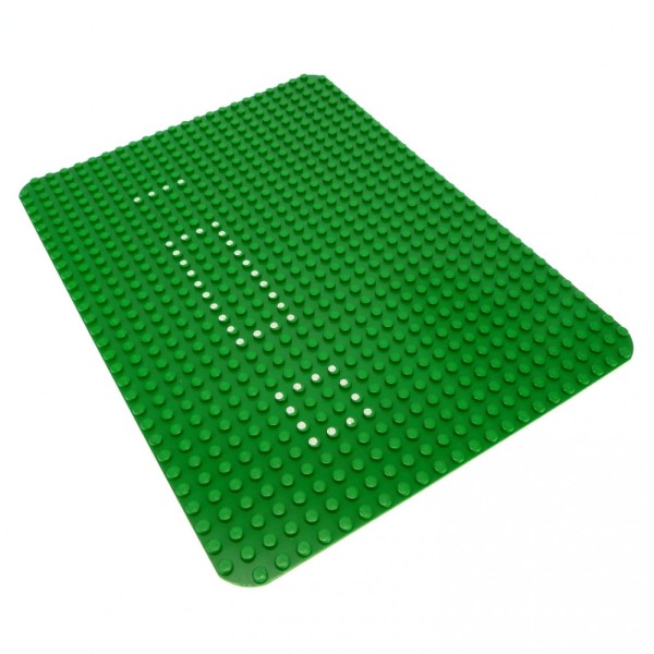 1x Lego Bau Platte grün 24x32 Rasen Markierung rund Ecke Set 560 10p02