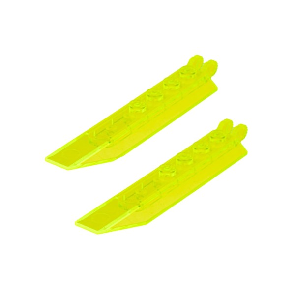 2x Lego Rotor Blatt 1x8 transparent neon grün 9 Zähne Scharnier Propeller 30407