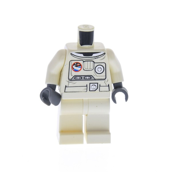 1 x Lego System Figur Torso Oberkörper Mann Astronaut City Torso weiss bedruckt Raumanzug Beine weiß für Figur cty221 Set 3365 970c00 973pb0861c01