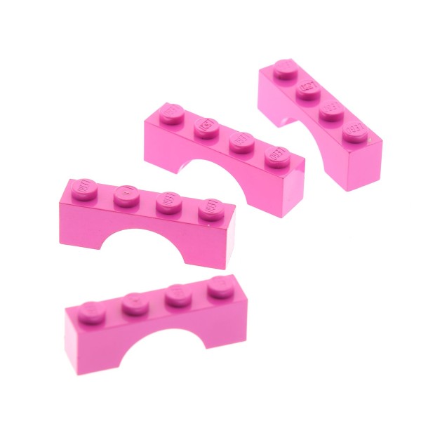 4 x Lego System Bogenstein pink dunkel rosa 1x4 Bögen rund Bogen Brücke Burg Tor Castle Arch 4244613 3659