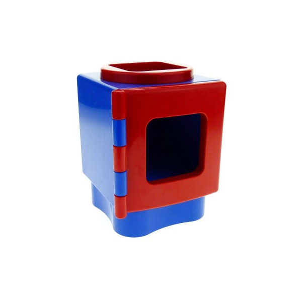 1 x Lego Duplo Primo Motorik Würfel blau Viereck Ausschnitt rot mit Tür rot für 2099 31117 31127cx1
