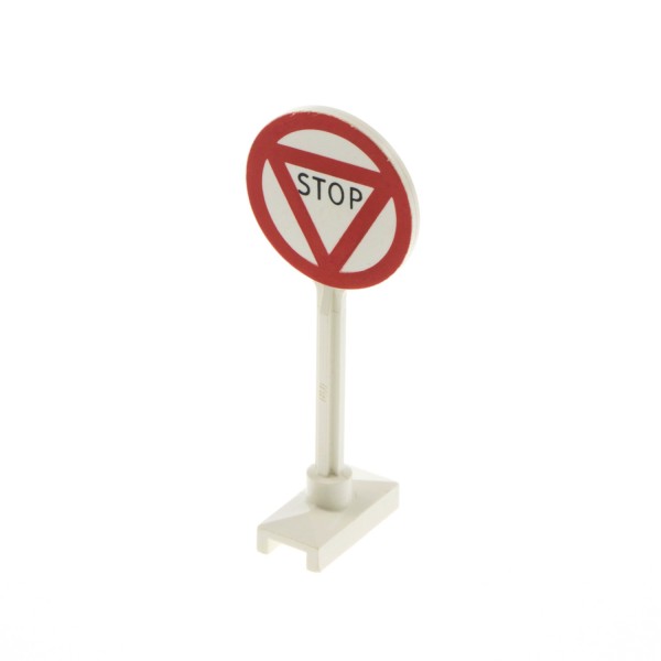 1x Lego Verkehrs Straßen Schild rund rot weiß Zeichen Stop Dreieck 14pb06