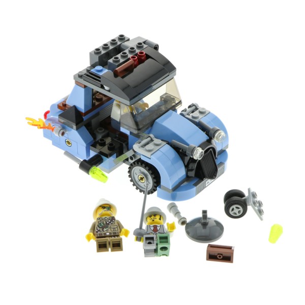 1 x Lego Set Auto The Crazy Scientist & His Monster 9466 blau unvollständig