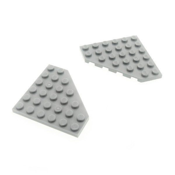 2x Lego Flügel Bau Platte neu-hell grau 6x6 Ecke schräg Stein Star Wars 6106