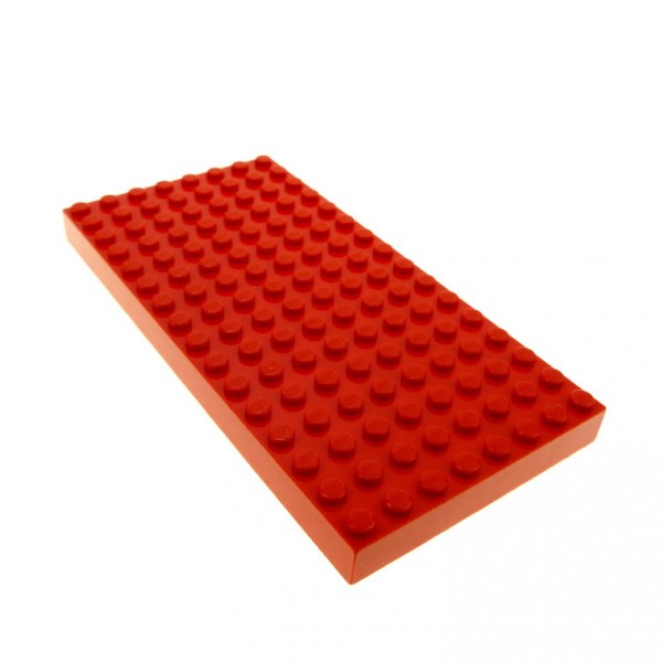 1x Lego Bau Platte B-Ware beschädigt 8x16 rot dick 44041 4204