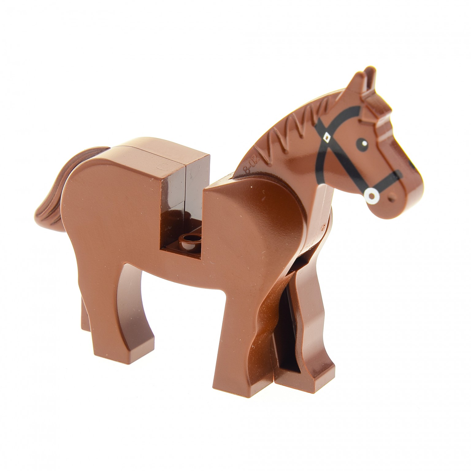 1 x LEGO® Pferd für Ritter/City/Cowboy gebrauch in braun/schwarz/weiß