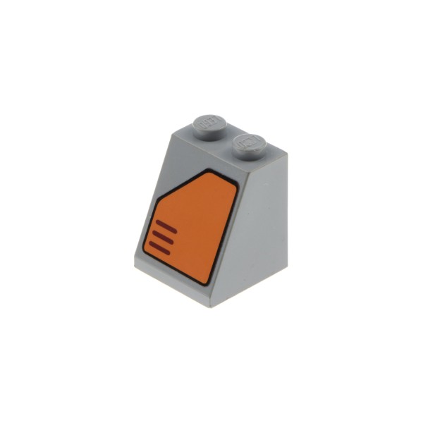 1x Lego Dachstein neu-hell grau 65° 2x2x2 schräg Sticker Boden Röhre 3678bpb007