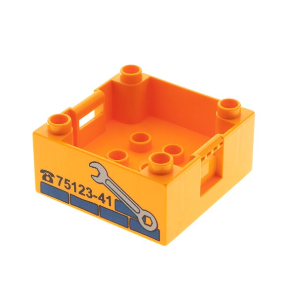 1x Lego Duplo Kiste 4x4 orange Reparatur Container Box Aufsatz 4684 47423pb05
