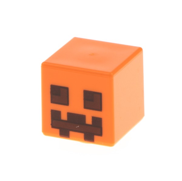 1x Lego Figur Minecraft Kopf eckig Kürbis orange Schnee Golem 6162469 19729pb001