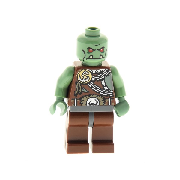 1 x Lego System Figur Fantasy Era Troll Orc Krieger Torso reddish rot braun sand grün bedruckt Ketten ohne Helm für 7036 7097 cas359 cas368 cas398 cas400 cas427 973pb0419c01