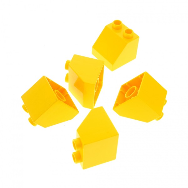 5x Lego Duplo Bau Basic Dach 2x2 Schräg Stein 45° gelb Set 10596 9200 2914 6474