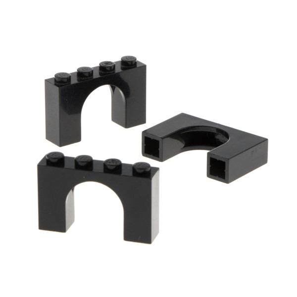 3x Lego Bogenstein 1x4x2 schwarz Tor Bogen Burg Fenster Brücke 4227263 6182