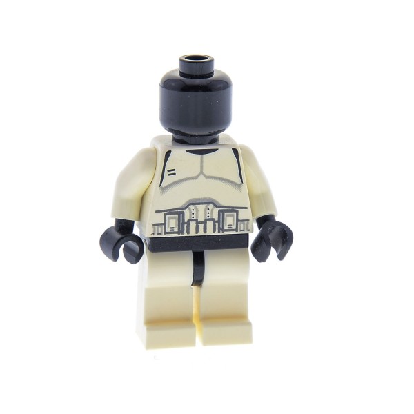 1 x Lego System Figur Star Wars Clone Trooper creme weiss Kopf schwarz Episode 2/3 7655 7261 4482 7163 sw126 sw058 973pb0117c01 