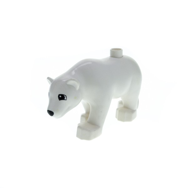 1x Lego Duplo Tier Bär Eisbär B-Ware abgenutzt weiß groß Arktis dupbearc01pb01