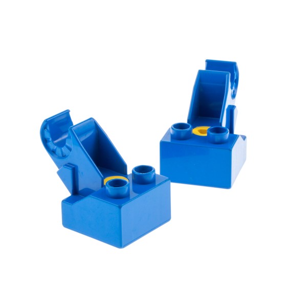 2x Lego Toolo Duplo Stein blau 2x2 Arm Verbinder Halterung Winkelform 6285c01