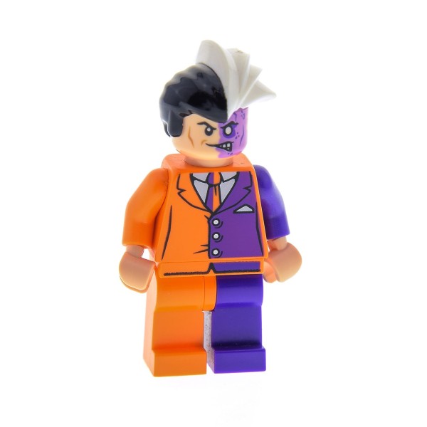 1 x Lego System Figur Mann Two-Face Torso orange violette lila Set Super Heroes Batman II 6864 973pb1006c01 sh007