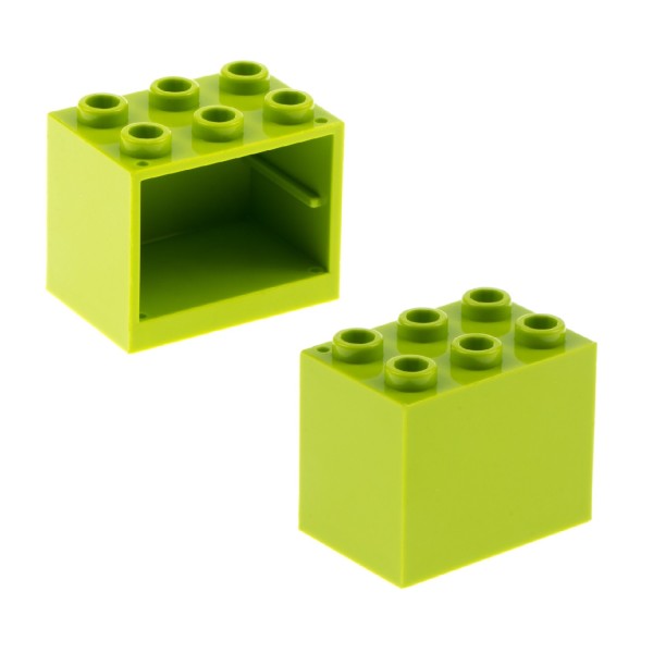 2x Lego Schrank Gehäuse 2x3x2 lime hell grün Kiste Container 4625623 4532b