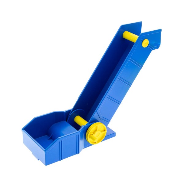 1 x Lego Duplo Förderband Typ1 blau Kurbel gelb ohne Transportband 4829c01b