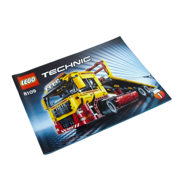1x Lego Technic Bauanleitung Nr 1 Set Flatbed Truck Abschlepp Wagen 8109