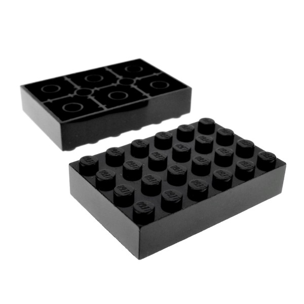 2x Lego Bau Stein Platte 4x6 schwarz dick Grundplatte 4113860 44042 2356