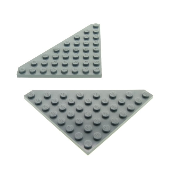 2x Lego Flügel Bau Platte neu-hell grau 8x8 Ecke Star Wars 10188 4268343 30504