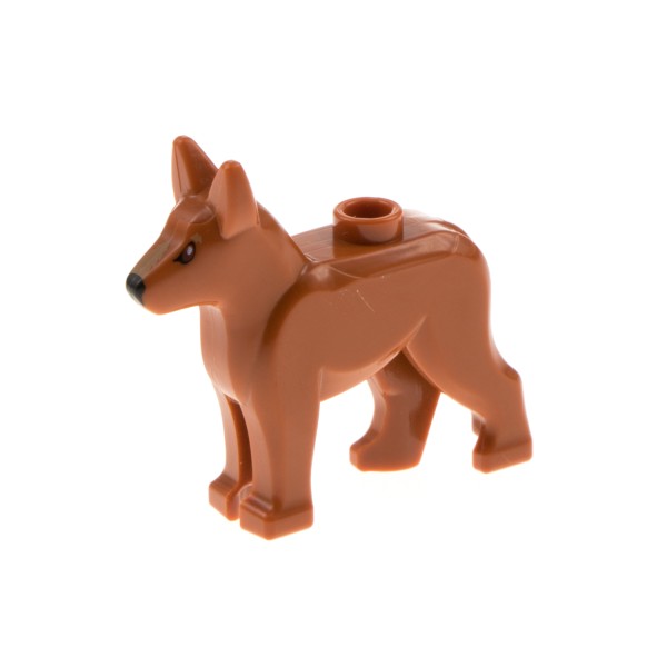 1x Lego Tier Hund dunkel orange Polizei Schäferhund 94624374 92586pb02
