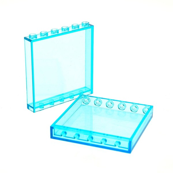 2x Lego Panele 1x6x5 transparent hell blau Fenster Scheibe Haus 59350 59349