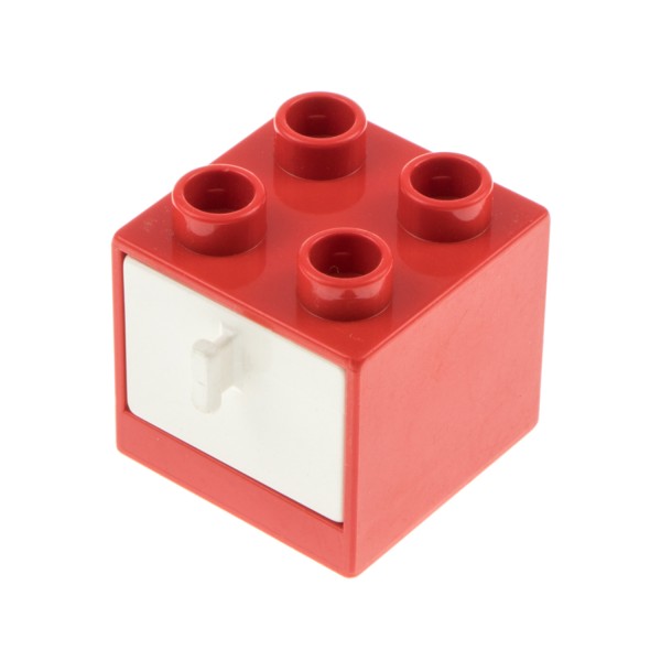 1x Lego Duplo Möbel Schrank 2x2 rot weiß Schublade Küche 4891 4171339 4890