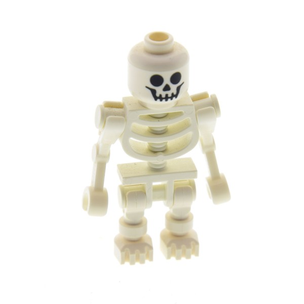 1 x Lego System Figur Skelett weiss Standard Kopf Augen rund Skeleton 2 Arme abgewinkelt 3626bpb0001 6266 30377 60115 gen038