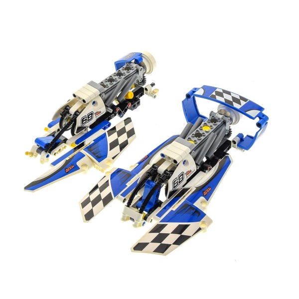 2 x Lego Technic Teile Set für Modell Harbor 42045 Hydroplane Racer weiß blau incomplete unvollständig 