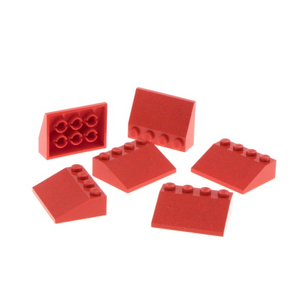 6x Lego Dachstein 33° 3x4 rot Dachziegel schräg Steine rau 329721 3016 3297