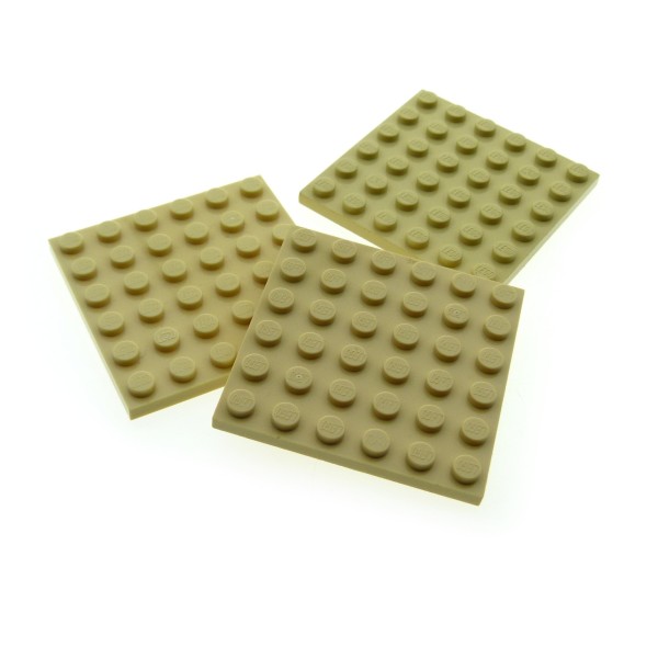 3 x Lego System Bau Platte 6x6 beige tan 6 x 6 für Set Star Wars 41068 7047 79107 10181 21305 75084 21121 7191 4125217 3958