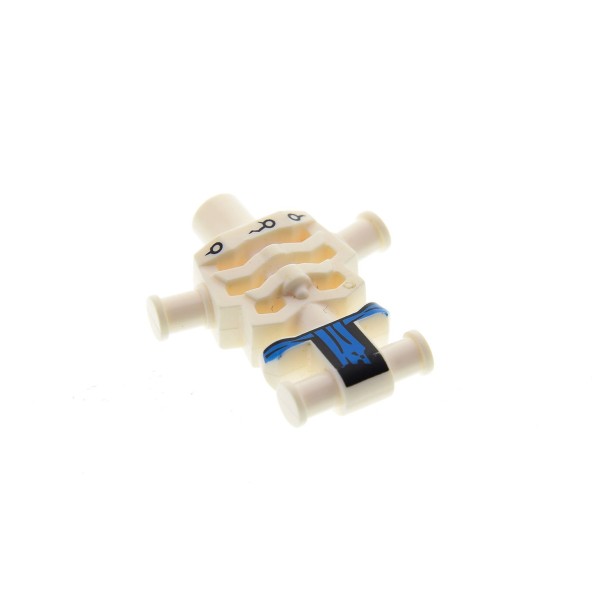 1 x Lego System Figur Torso Oberkörper Ninjago Skelett weiss Lendenschutz schwarz blau 2260 njo003 njo017 njo025 4612344 93060pb01
