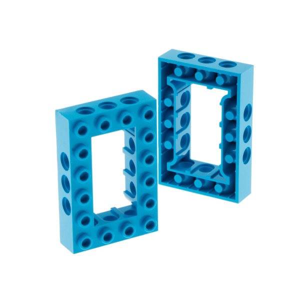 2x Lego Technic Bau Stein Rahmen 4x6 dunkel azure blau Lochbalken 40344 32531