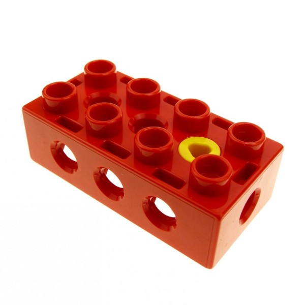 1x Lego Duplo Toolo Stein 2x4 rot Baustein mit Schraube gelb 4157822 31184c01