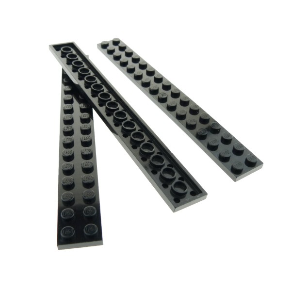 3x Lego Leiste Bau Platte Stein 2x16 schwarz Star Wars Set 75106 41999 6285 4282