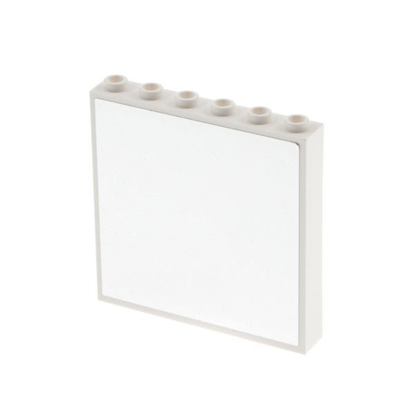 1x Lego Mauerteil 1x6x5 weiß Sticker Spiegel Außenseite Set 41004 59349pb080