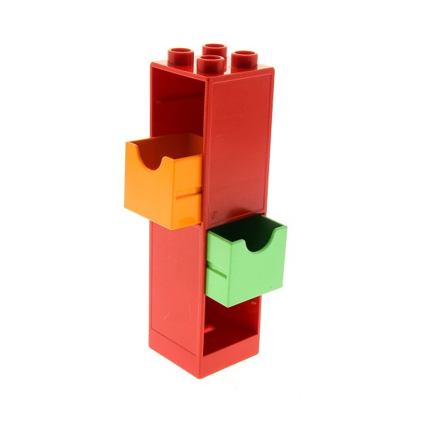 1x Lego Duplo Möbel Regal 2x2x6 rot Schrank Schublade grün orange 6471 6462
