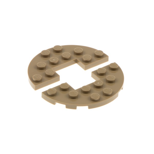 2x Lego Bau Platte halb rund 3x6 dunkel beige halb Kreis Ausschnitt 1x2 18646