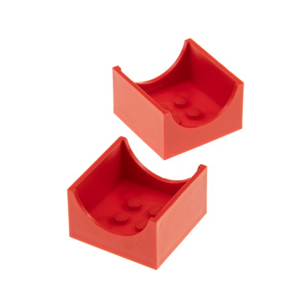 2x Lego Fabuland Container Box 4x4x2 rot Fahrzeug Sitz Micky Maus 4164 4178 4461