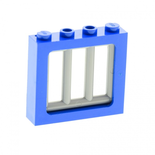 1 x Lego System Fenster blau 1 x 4 x 3 Gitter alt-hell grau Zug Truck Bus ( 2 Noppen oben voll) für Set 3314 6016 6556