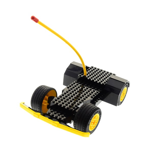 1 x Lego Technic Electric Radio Control Racer Auto RC schwarz mit Antenne gelb mit Stoßstange geprüft 5599 5600 bb18 x491c01