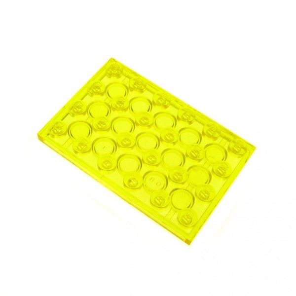 1x Lego Bau Platte 4x6 transparent gelb Blacktron 6987 918 303244 3032