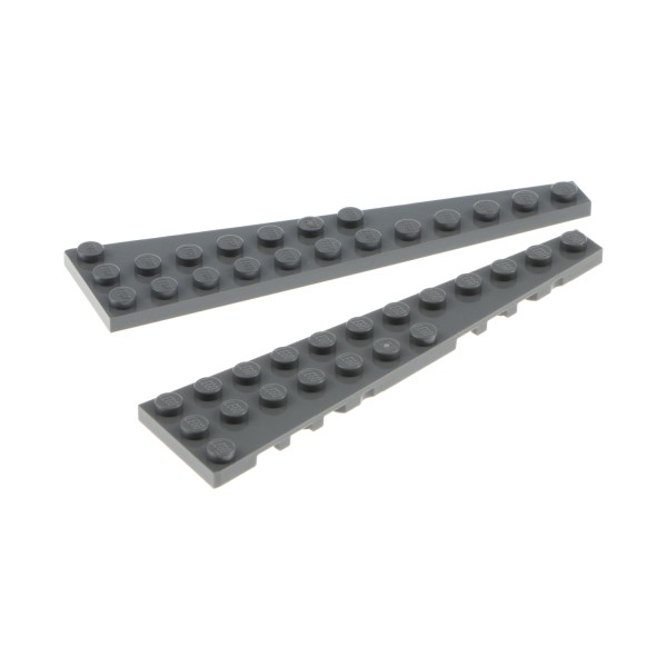 2x Lego Flügel Platte 12x3 neu-dunkel grau rechts links 47397 4209014 47398