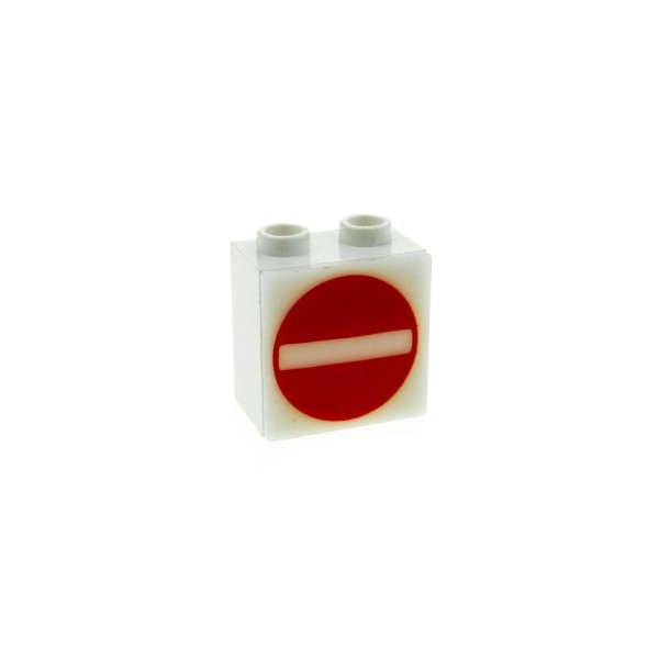 1x Lego Lichtstein Gehäuse weiß 2x2 Durchfahrt verboten 2383 2384pb05 2383c05