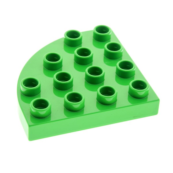 1 x Lego Duplo Bau Platte rund Ecke 4x4 bright hell grün Viertelkreis Set 6132 98218